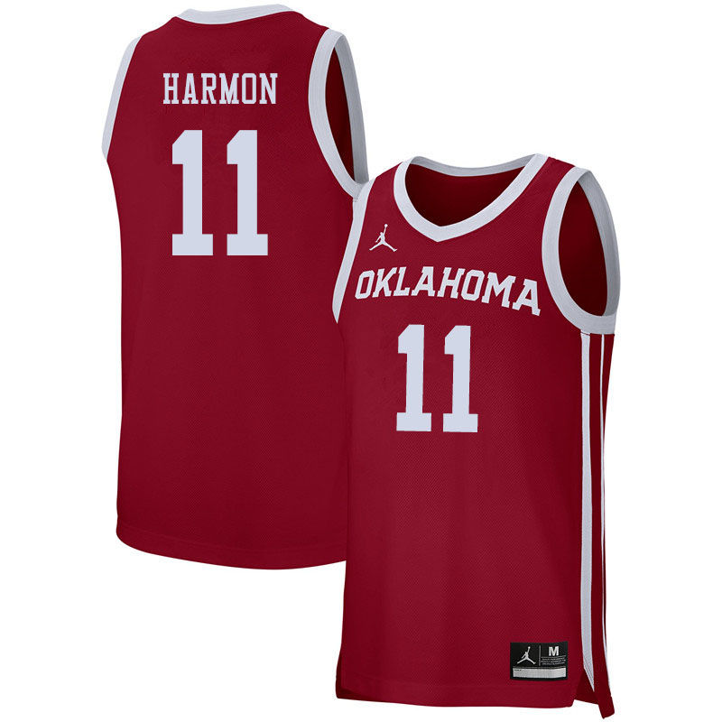 Oklahoma Sooners #11 De'Vion Harmon College Basketball Jerseys Sale-Crimson